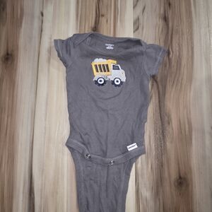 Carter's Gray Bodysuit with Truck Design